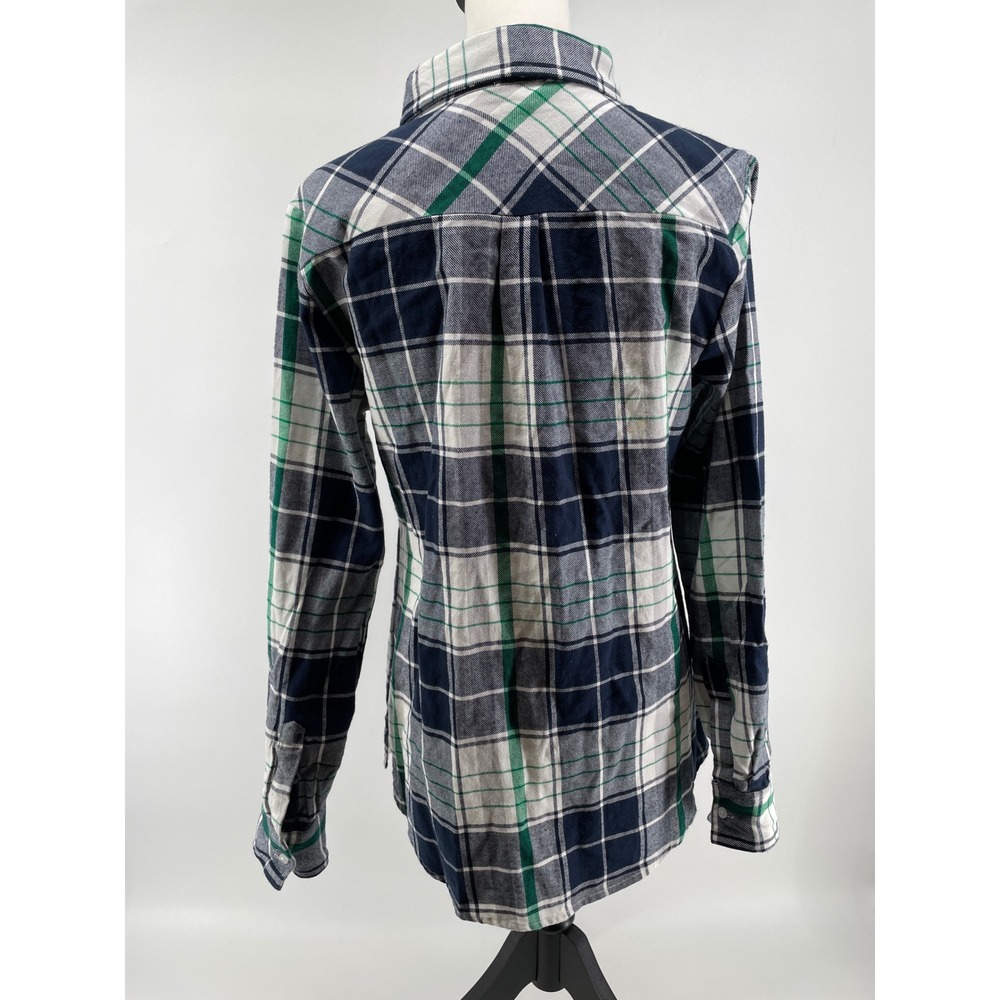 Notre Dame Plaid Flannel Top Womens Medium Navy Green Fighting Irish UG Apparel - Picture 4 of 9